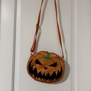 Sleepy ill critters Glitter Pumpkin Crossbody Bag - two faced